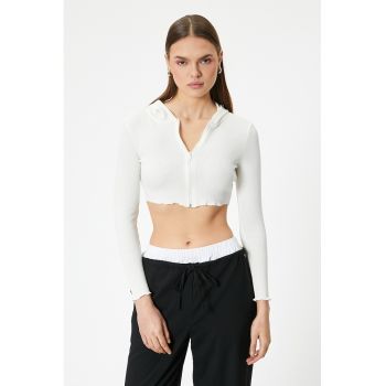 Hanorac crop slim fit