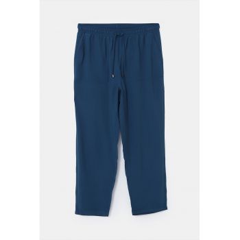 Pantaloni conici cu talie elastica