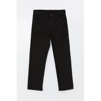 Pantaloni cu model uni si buzunare oblice