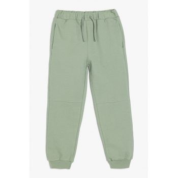 Pantaloni de trening din bumbac cu snur in talie