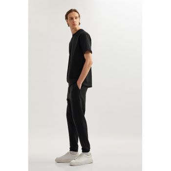 Pantaloni de trening din bumbac si snur
