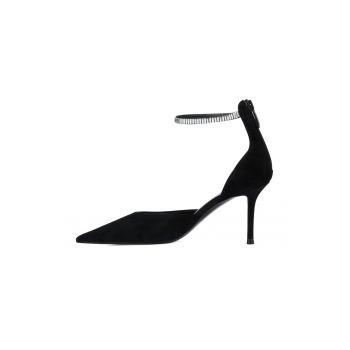 Pantofi din piele intoarsa cu bareta pentru glezna