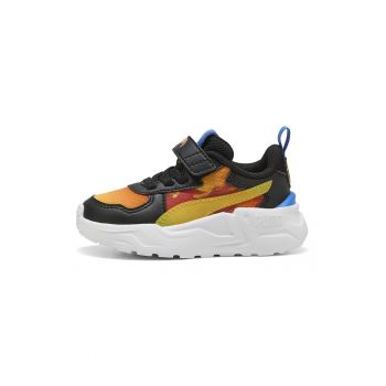 Pantofi sport cu inchidere velcro si model colorblock