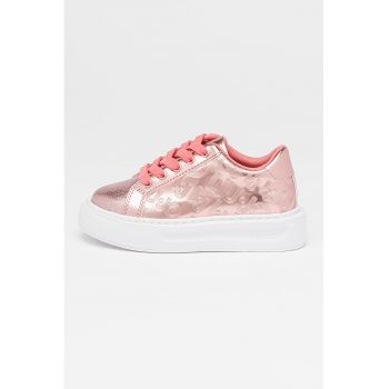 Pantofi sport flatform de piele ecologica
