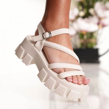 Sandale Dama cu Platforma - H883 Beige ieftine