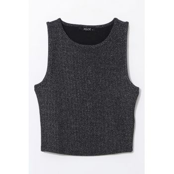 Top crop cu aspect stralucitor
