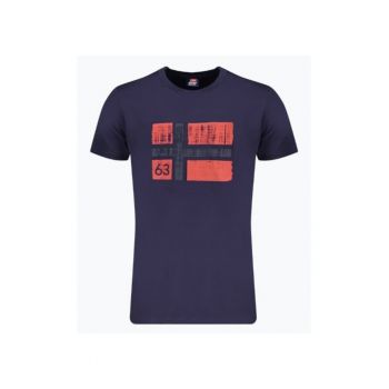 Tricou barbati cu decolteu la baza gatului si imprimeu cu logo