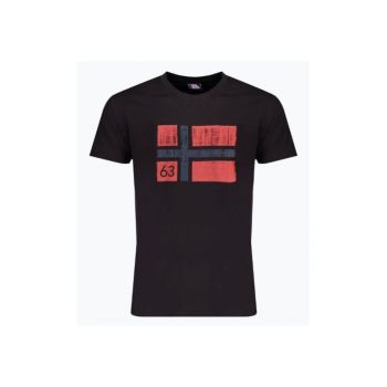 Tricou barbati cu decolteu la baza gatului si imprimeu cu logo