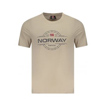 Tricou barbati - cu imprimeu grafic - din bumbac - Regular fit - Bej