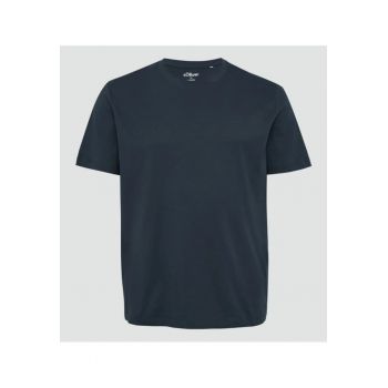 Tricou cu maneca scurta si decolteu la baza gatului - barbati big sizes - Negru