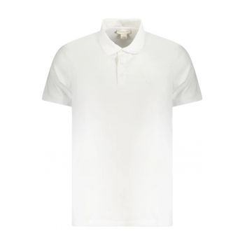 Tricou polo barbati - cu imprimeu uni - Regular fit - Alb