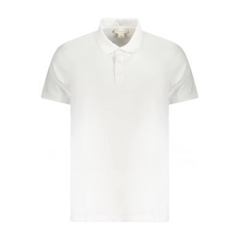 Tricou polo barbati - cu imprimeu uni - Regular fit - Alb