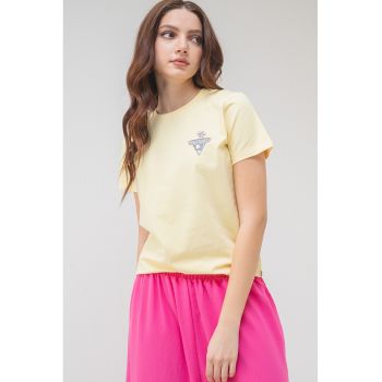 Tricou regular fit cu imprimeu pe piept