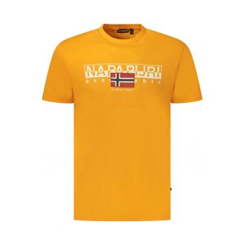Tricou S-Aylmer barbati - cu imprimeu cu text - Regular Fit - Portocaliu de firma original