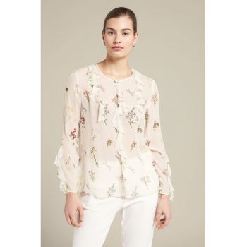Bluza cu imprimeu si volane