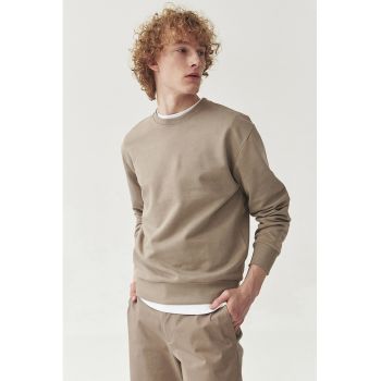 Bluza de trening cu decolteu la baza gatului si mansete elastice