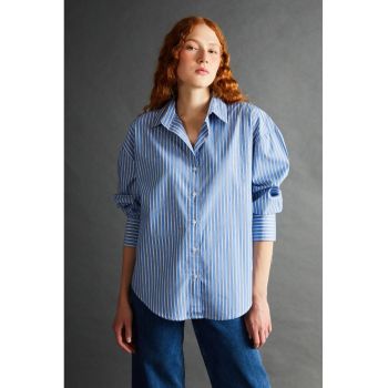 Camasa lejera din bumbac cu model in dungi
