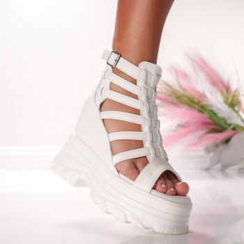 Ghete Dama cu Platforma - 3AL107 White