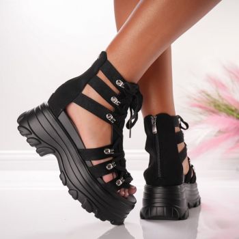 Ghete Dama cu Platforma - 5WL18 Black ieftine