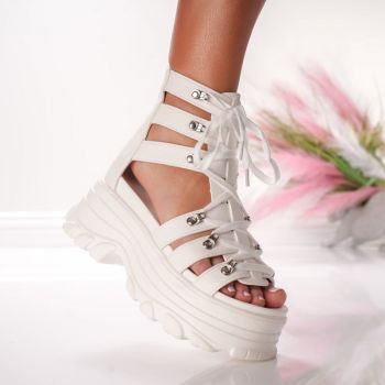 Ghete Dama cu Platforma - 5WL18 White