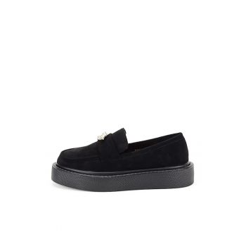 Mocasini negri din velur 6680 M2 15468
