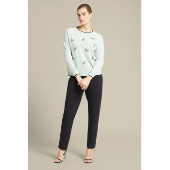 Pantaloni drepti cu talie inalta