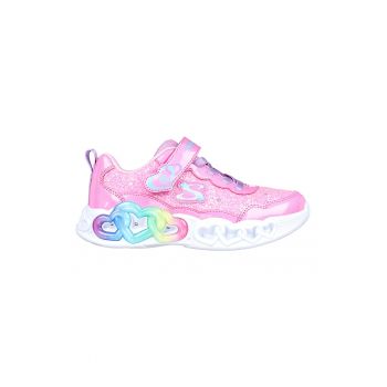 Pantofi sport cu inchidere velcro si lumini LED Infinite Heart Light