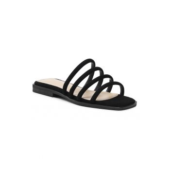 Papuci flip-flop dama -  300118153 - Piele naturala - Negru
