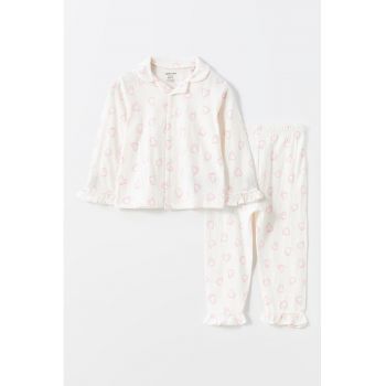 Pijama cu talie elastica si model