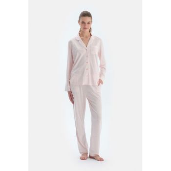 Pijama din amestec de modal cu pantaloni lungi