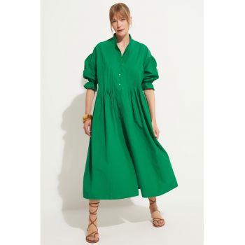 Rochie-camasa midi cu pliuri