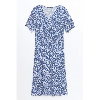 Rochie midi cu decolteu in V