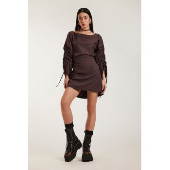 Rochie mini cu maneci cu volane Mocha