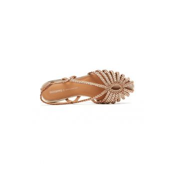 Sandale de piele cu aspect impletit