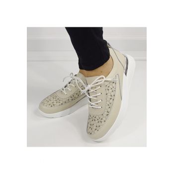 Sneakersi bej din piele naturala 5108 M7 16462