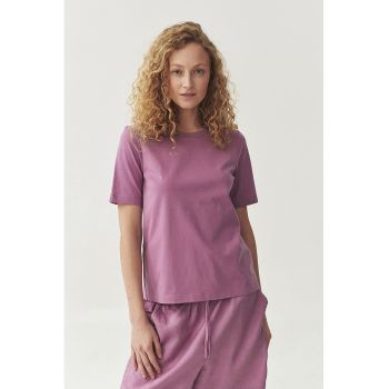 Tricou de bumbac cu decolteu la baza gatului Soria