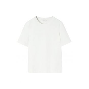 Tricou de bumbac cu decolteu la baza gatului Soria