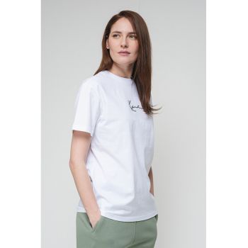 Tricou de bumbac cu logo brodat