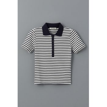 Tricou polo cu dungi