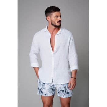 Camasa de plaja dIn 100% In White Alb optic