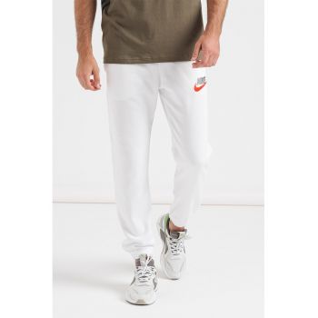 Pantaloni sport din amestec de bumbac cu broderie logo