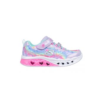 Pantofi sport cu inchidere velcro si lumini LED Flutter Heart Lights