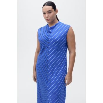 Rochie evazata maxi cu dungi