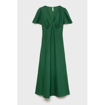 Rochie midi din amestec de in