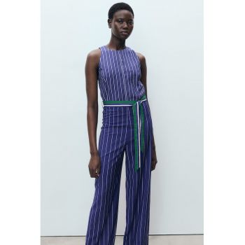 Salopeta halter cu model in dungi