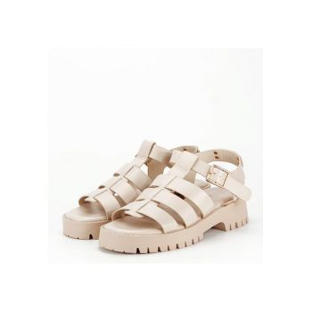Sandale crem cu talpa groasa 5884 132 14869 de firma originale