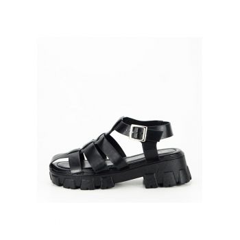 Sandale negre cu talpa groasa N75-5 130 14893