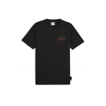 Tricou cu decolteu la baza gatului si imprimeu