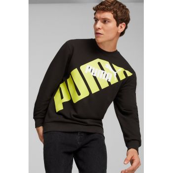 Bluza de trening cu imprimeu logo Power - Negru - Verde lime -
