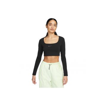 Bluza  pentru Femei - w nsw ls crop top sw - FJ5228-010 - Negru